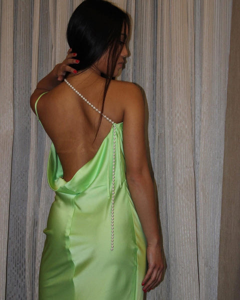 La Femme Midi Cowl Neck Dress