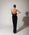Long La Femme cowl neck dress BLACK