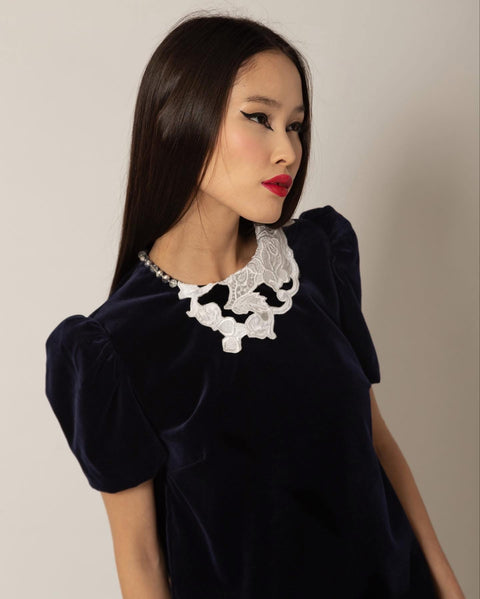 Blu notte Aldina velvet dress