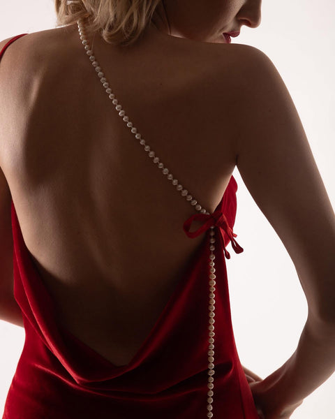 Long La Femme Cowl neck Dress.